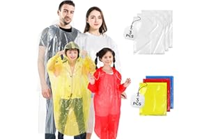 BFONS 5-6pcs Disopable Rain Ponchos for Adults,Ponchos Adults for Men and Women with Hood,Waterproof Rain Ponchos Raincoat