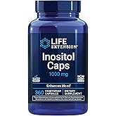 Life Extension Inositol Caps – 1000 mg, Myo-Inositol – Mood Health, Well-Being, Healthy Metabolism, Hormone Balance – Gluten-Free, Non-GMO, Vegetarian – 360 Capsules