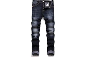 JUNBAOSS Men's Slim Fit Stretch Jeans Ripped Skinny Jeans for Men, Fashion Straight Leg Comfort Flex Waist Cargo Denim Pants