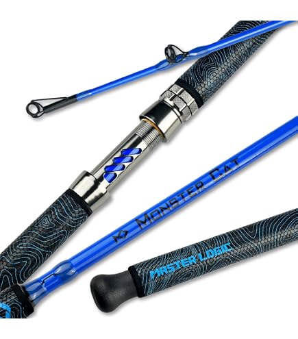 Amazon.com : MASTER LOGIC 8' Glow Catfish Rod, Medium Heavy 2-Piece, 10-65 lb