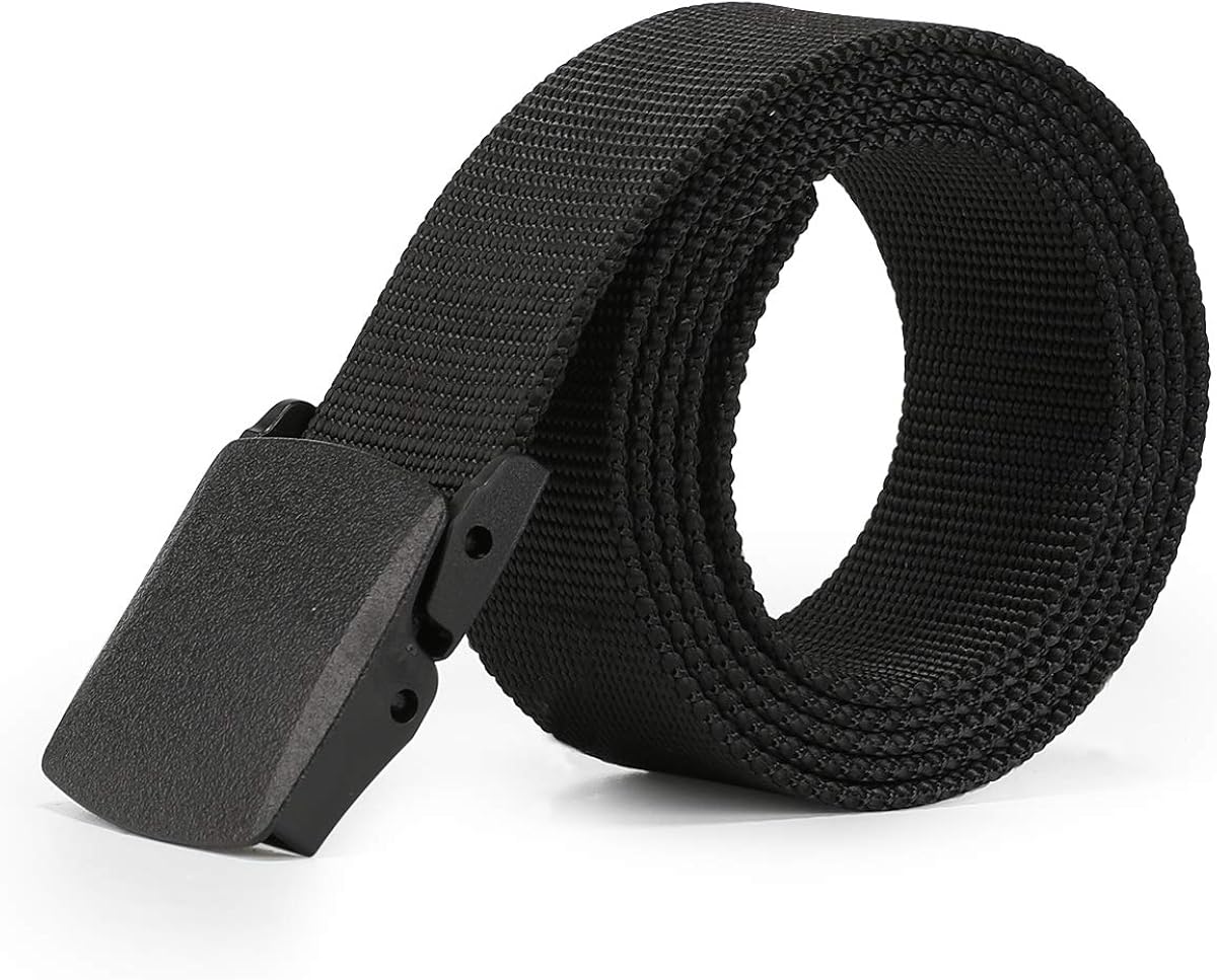 Mens Belts Nylon Automatic Buckle Belt 3.8cm Width Amazon.co.uk Clothing