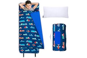 Wildkin Kids Original Nap Mat – Cozy Kids Sleep Mat with Pillow, Ideal for School & Travel - Transportation