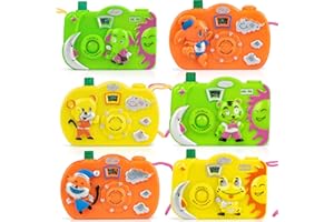 DIVWA 18Pcs Kids Toy Camera Set, 3 Color 6 Animal Patterns Viewfinder Camera Bulk for Goodie Bags Fillers Stuffers Return Gifts for Kids Toddlers Birthday Party Favors Age 1-3 3-5 Years Pretend Play Props