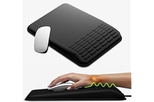 MEKASS Mouse Pad with Wrist Rest, Ergonomic Mouse Pad for Carpal Tunnel Pain Relief, Memory Foam Desktop Computer Wrist Rest Mouse Pad with Non-Slip PU Base for Office and Home (Black)