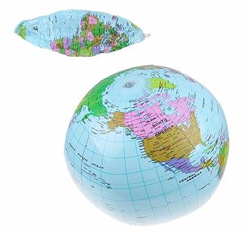 INFLATABLE BLOW UP GLOBE ATLAS WORLD MAP EARTH
