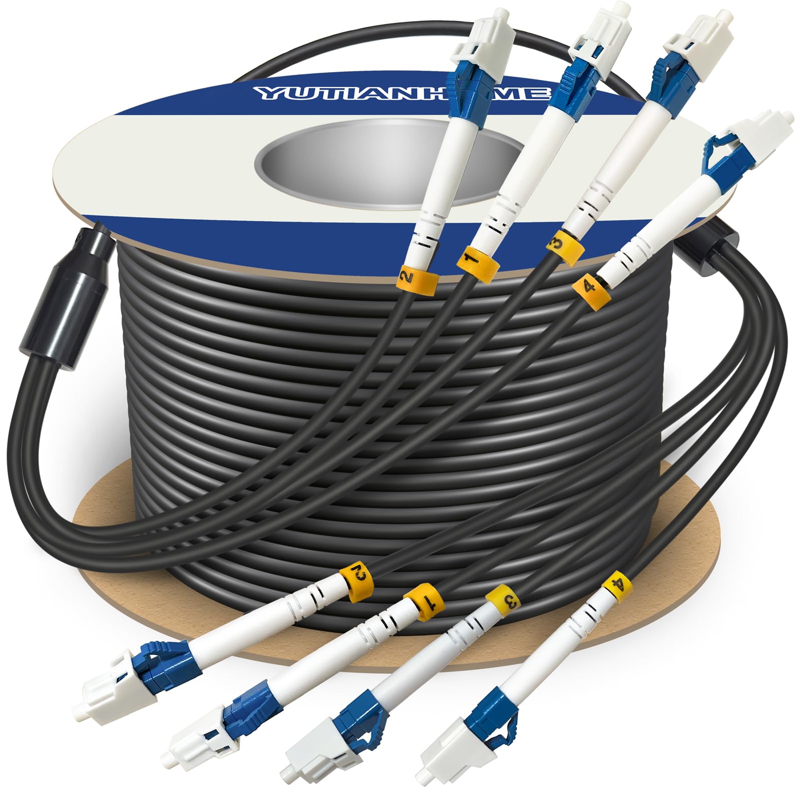 YUTIANHOME 100 Meters 4 Core Industrial TPU LC to LC Outdoor Armored ...