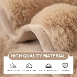 SHANNA Thick Rabbit Plush Sofa Cover 1 2 3 Seater Khaki 90x90cm Non-Slip view 4