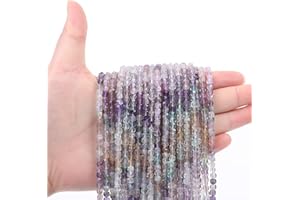 WTIAN Flourite Natural Gemstone Square Cube Stone Beads,Spacer Loose Beads for Jewelry Making Bracelet Necklace Earrings,80-90Pcs(4mm)