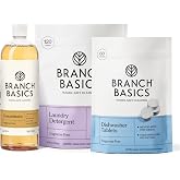 Branch Basics Dishwasher Tablet, Laundry Detergent &amp; Concentrate Bundle | Fragrance-Free, Human-Safe Dishwasher Pods Replacement | Lifts Stains &amp; Removes Odor | Replace Every Household Cleaner