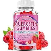 XIAAN Quercetin Gummies 500mg for Kids & Adults, Organic Quercetin Supplements with Bromelain Zinc Vitamin C and D3 Support Antioxidant & Immune System Health, Strawberry Flavor 60 Count