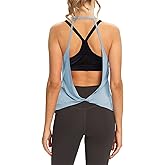 Mippo Womens Open Back Workout Tops Sleeveless Halter Gym Athletic Tank Tops Loose Fit