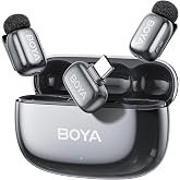 BOYA mini 2 Wireless Lavalier Microphone for iPhone 15-17/Android | Noise Cancellation, App Control, 48kHz/24-Bit, 30H Battery for Video Recording Interview Vlog(2TX + USB-C RX + Charging Case)