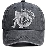 HHNLB Bigfoot Hat, Embroidered Adjustable Wash Retro Cotton Denim Big Foot Sasquatch Baseball Cap