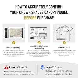 CROWN SHADES 10x10 Canopy Replacement Top - Only
