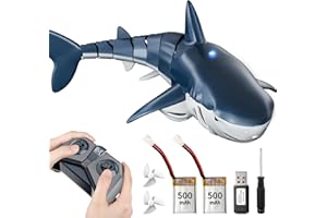 JUKUDAHU 2.4Ghz Remote Control Shark Toys for Kids 3 4 5 6 7 Years Old, 1:18 Scale High Simulation Shark for Pool, Bath Toys for Toddlers, Electronic RC Sea Animal, Outdoor Water Gifts