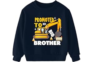 uideazone Toddler Boys Sweatshirts Big Brother Long Sleeve Shirt Truck Construction Crewneck Pullover Size 2-6T