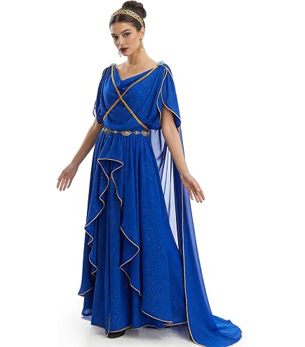 Forum Greek Goddess Costume, Blue/White, Standard : Clothing, Shoes & Jewelry