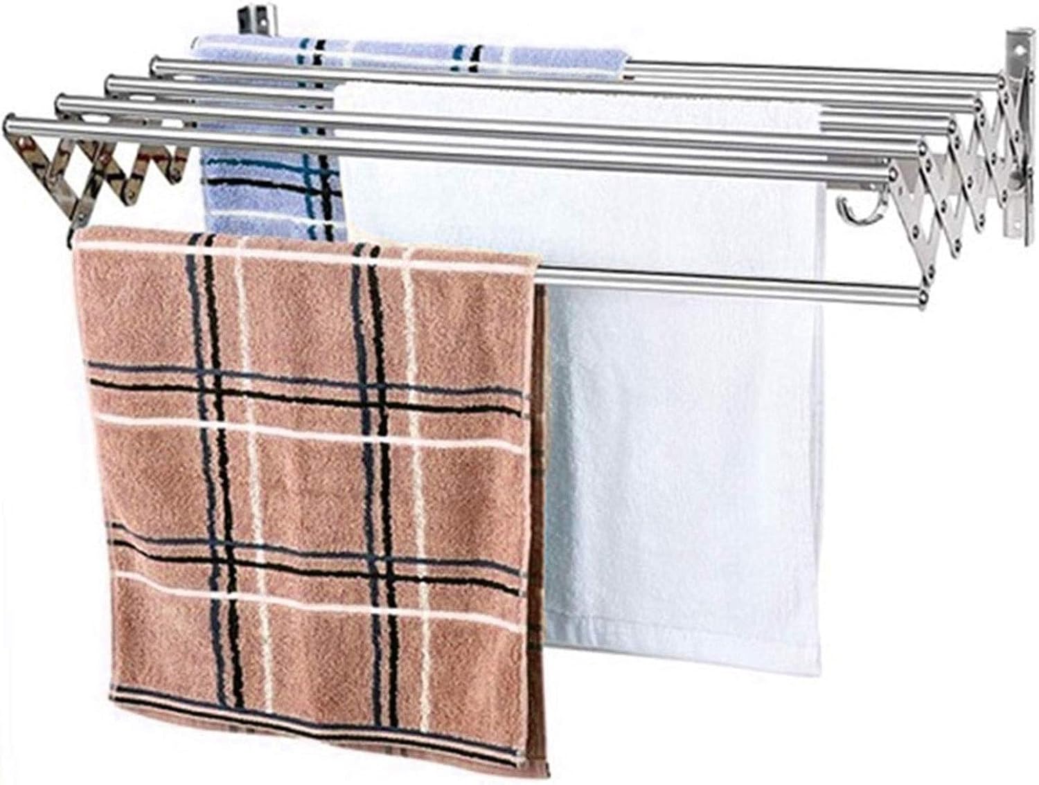 Wall Mount Clothes Drying Rack, Accordion Retractable Drying Rack For