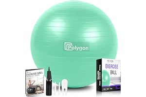 Polygon Exercise Ball, Professional Grade Anti-Burst Balance Ball for Yoga, Birthing, Stability, Core Exercise, Fitness, Work
