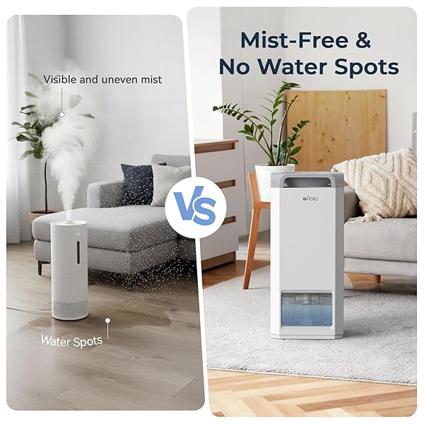 AFLOIA HUMIDIFIER FOR BEDROOM LARGE ROOM – MIST FREE EVAPORATIVE 2 IN 1 HUMIDIFIER AND AIR PURIFIER IN ONE COMBO FOR HOME WITH TOP FILL 5L TANK/HUMIDITY&AIR QUALITY SENSOR/2-24H TIMER