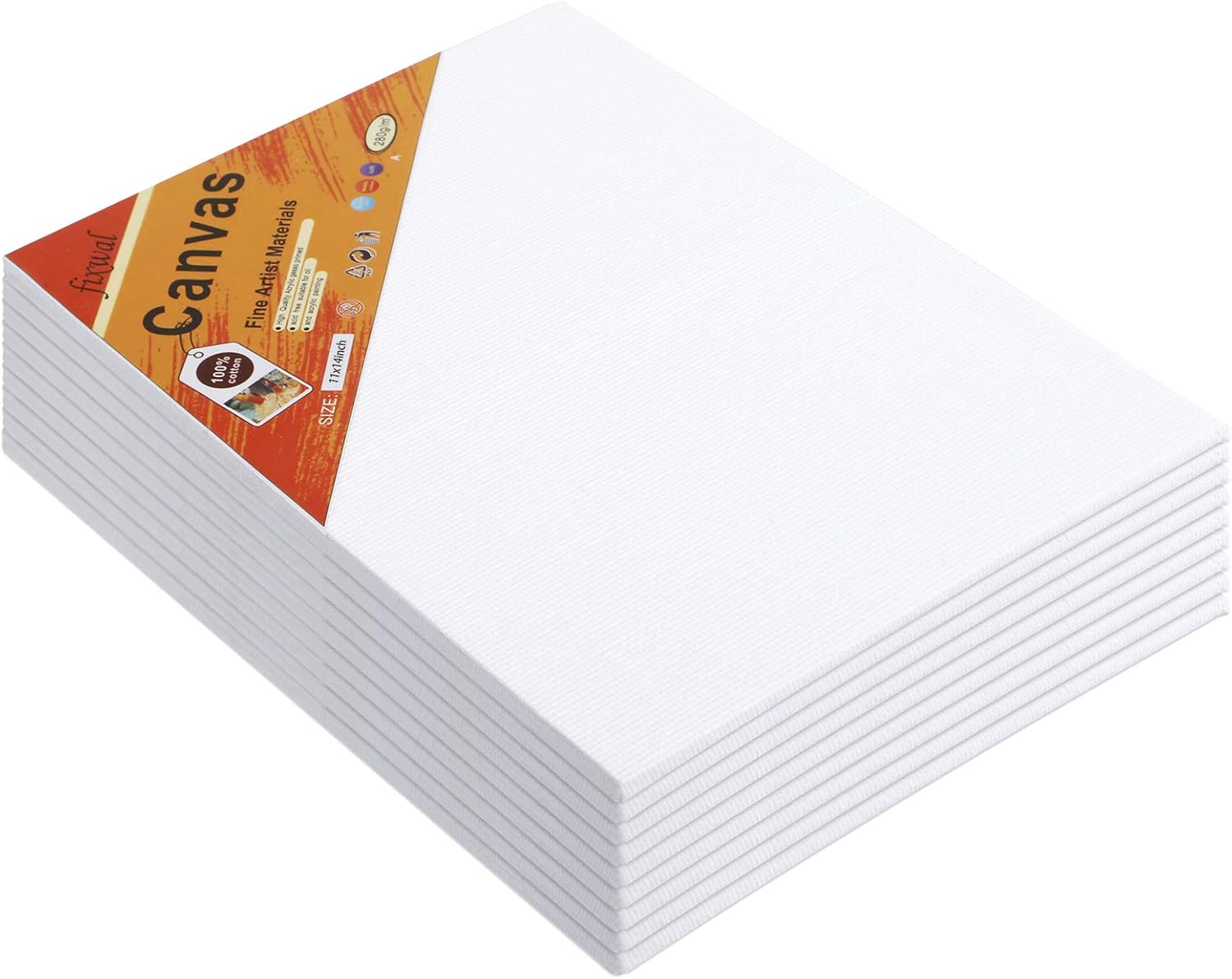 Canvas Boards 11x14 Inches Set of 9, Canvas Panels 3mm Thickness for Oil & Acrylic Painting