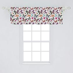 Ambesonne Butterfly Window Valance, Sixties and