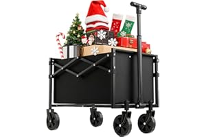 RoveStep Lite Collapsible Folding Wagon - Lightweight Utility Cart, 50L Capacity, 220 lbs Load, Compact Fold, Perfect for Beach, Garden, Shopping, Outdoor Activities