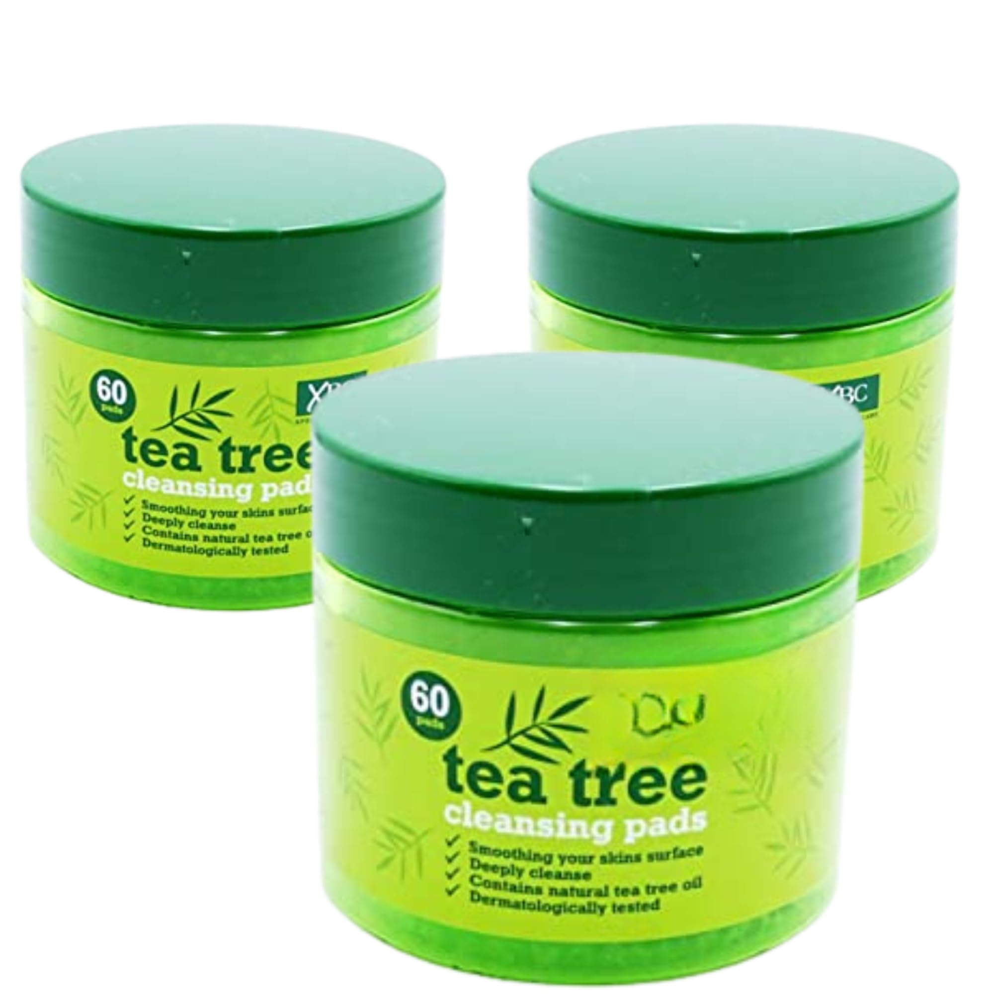 3 X Tea Tree Face Cleansing Pads - 60 Count (180 in Total) - Deep Cleanse, Refresh & Revitalize Your Skin - Ideal for Acne-Prone Skin.