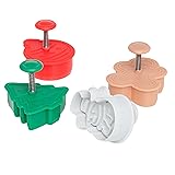 Ateco 1993 Christmas Themed Plunger Cutters, Set of