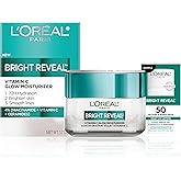 L'Oreal Paris Bright Reveal Vitamin C Glow Moisturizer, Supercharged Facial Moisturizer to Brighten Skin, Even Tone and Hydrate for 72HRs, Includes SPF 50 Sample