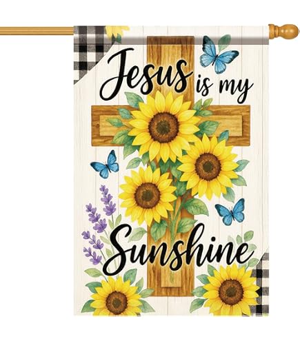 Oster-Flagge „He Is Risen“ Mit Blumendekor – Doppelseitig, Wetterfest, 30,5 X 45,7 Cm (für Garten/Ständer)