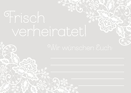 Ballonkarten 'Frisch verheiratet!', 50 St. Vorteilsset - Ballonflugkarten für Wünsche an das Brautpaar, die mit Hochzeits-Bal