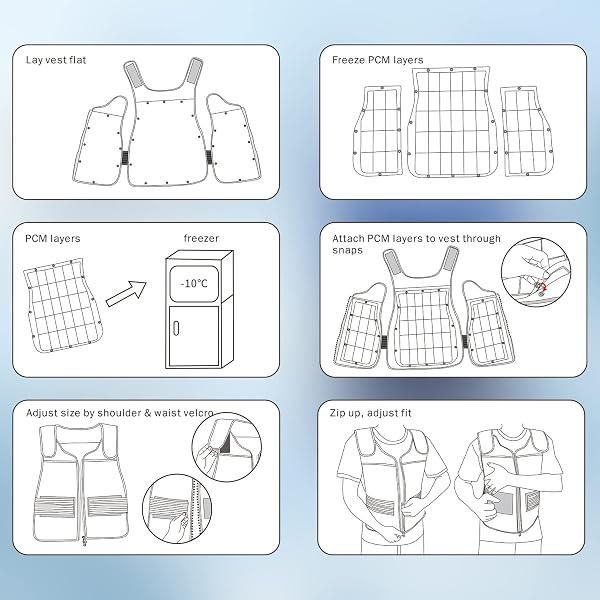 PHASE CHANGE COOLING VEST BY ICY WRAP FOR MEN & WOMEN, HOT WEATHER, ICE REFLECTIVE VEST WITH 30 PCS ICE PACKS, HIGH TECH PHASE CHANGE PCM MATERIAL, STAYS COLD FOR 1 HOUR +.