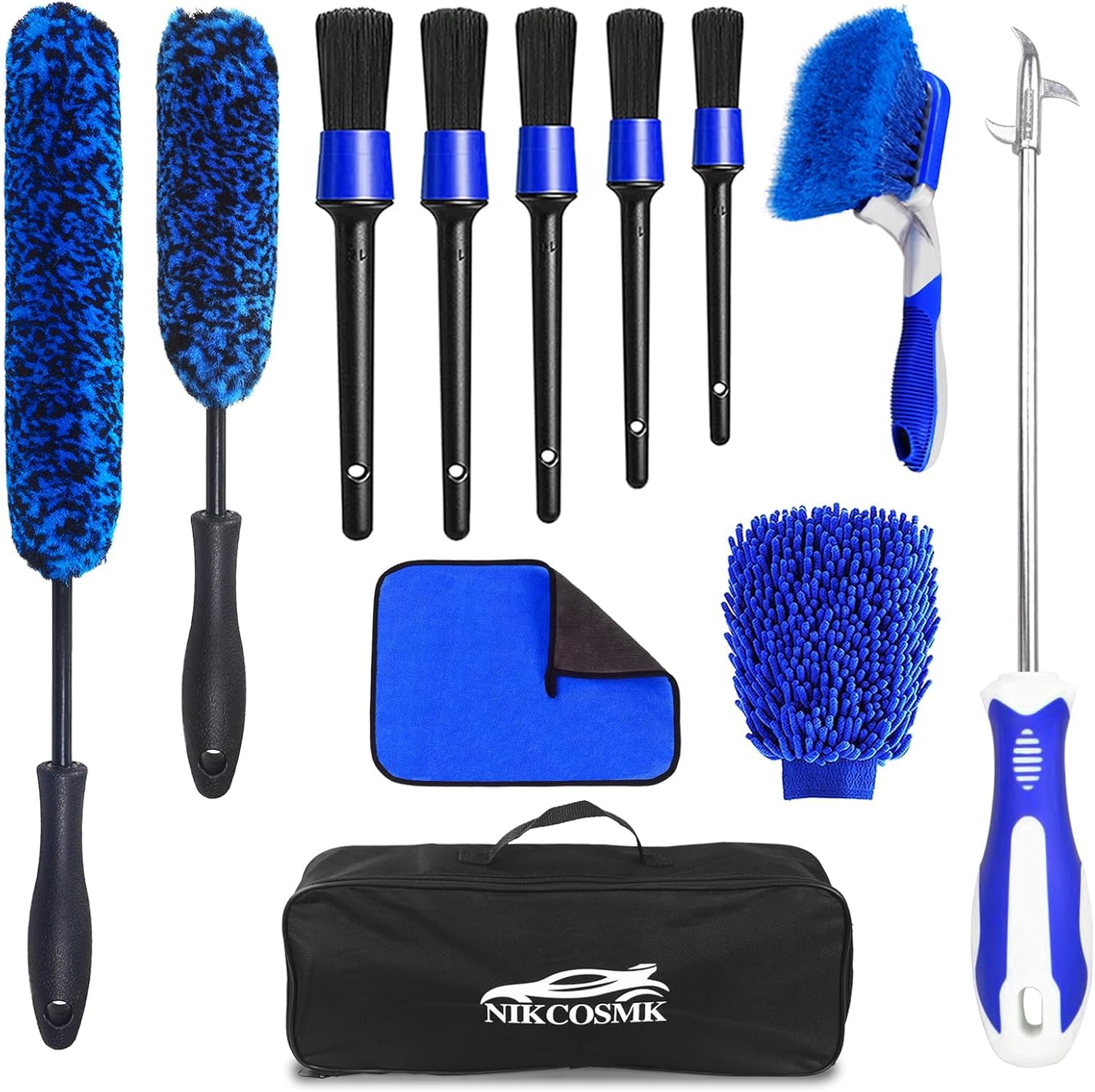 Photo 1 of 12Pcs Wheel Brush Kit for Cleaning Wheel and Tire, Wheel and Rim Brush, Car Detailing Brushes, Tire Brush, Bendable & Durable Car Wheel Rim Cleaner Brush Set,Car Detailing Cleaning Brush Supplies Kit