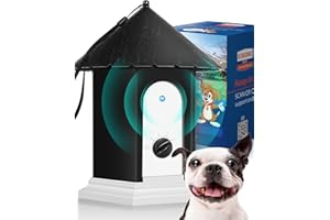 AUBNICO Anti Barking Device, 50FT Dog Barking Control Device, Rechargeable Ultrasonic Dog Bark Deterrent Bark Box Pet Behavior Training 3 Level Barking Dog Silencer Stop Neighbors Dog from Bark Outdoor/Indoor