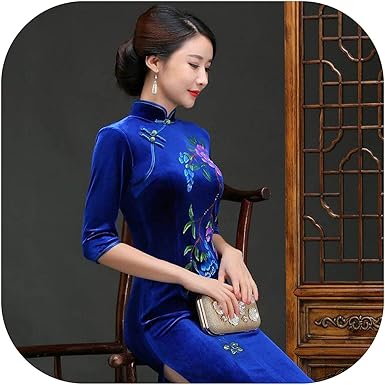 chinese collar gown