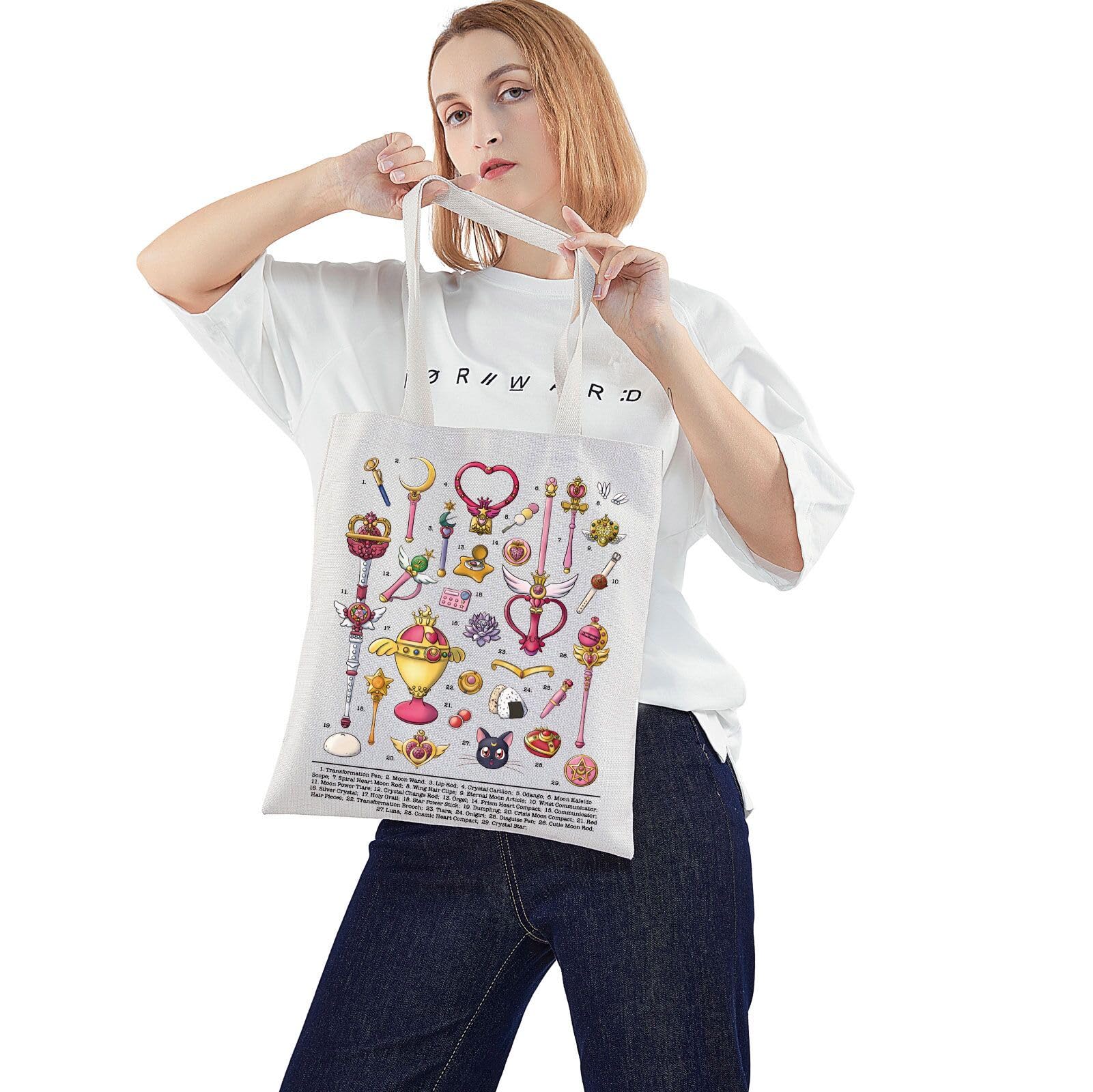 WZMPA Moon Anime Tote Bag Cartoon Fans Gifts Spiral Anime Moon Collectible Shoulder Bag Cartoon Cosplay Merchandise