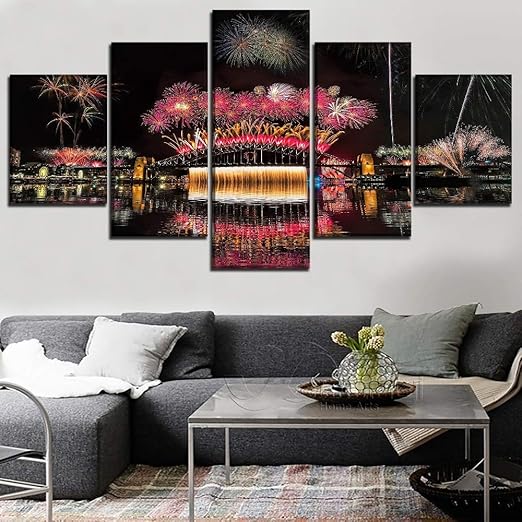 Arte De La Pared Casa Decorativa Moderna 5 Piezas Hermosa Figura