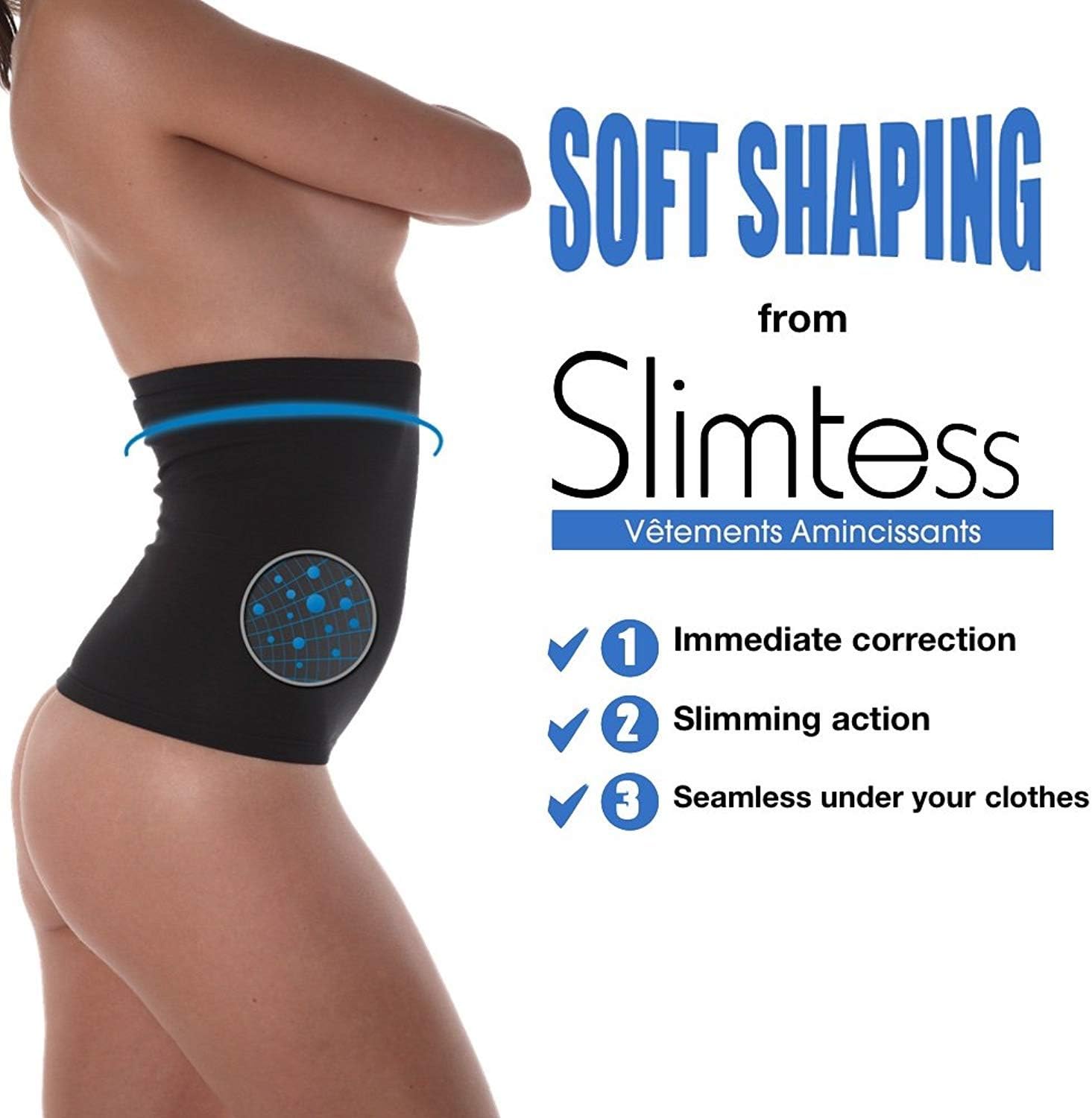 Slimtess Parisian Label Soft Shaping Belt An immediate corrective Slimming Solution Clinically Proven efficiency Results by an Independent French Laboratory