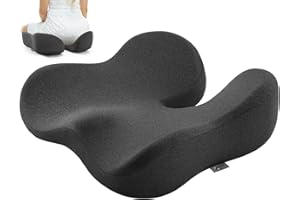 DREAMER CAR Seat Cushion, Wide & Soft Support Memory Foam Cushion for Office Chair, Desk Chair, Car Seat, Airplane, Ergonomic Sciatica, Hip & Tailbone Pain Relief Cushion for Long Sitting