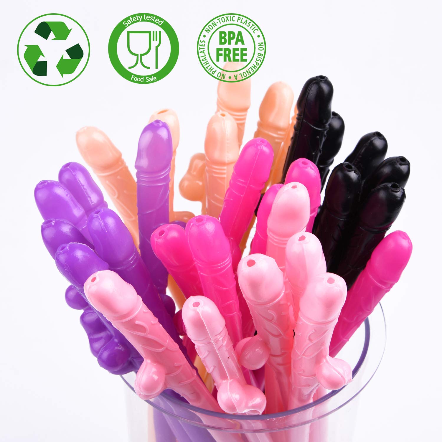 Bachelorette Party Drinking Straw, l\'aise vie Funny Straw Fun Shape Naughty Straw Interesting Party Straw Suitable for Hen Party (30)