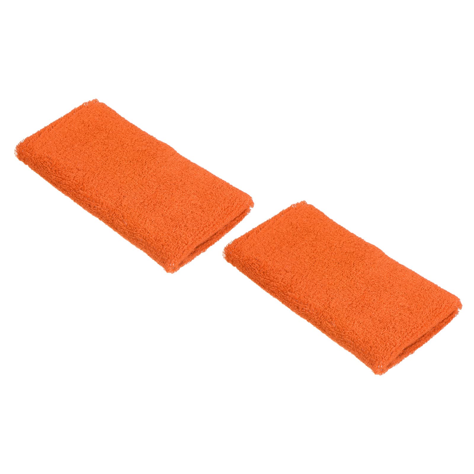 PATIKIL Sports Wristbands 8x15cm, 2 Pack Cotton Terry Cloth Absorbent Sweatband for Tennis Basketball Working Out Athletic Running, Orange