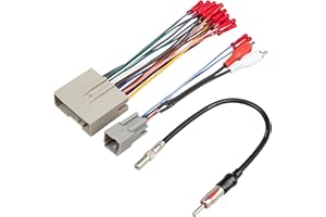 RED WOLF Radio Wiring w/Antenna Adapter RCA Input Pre-Installed Wire Connectors for Ford 2006-2012, Lincoln 2006-2010, Mercury 2006-2009 Install Aftermarket Stereo Wire Harness CD Player