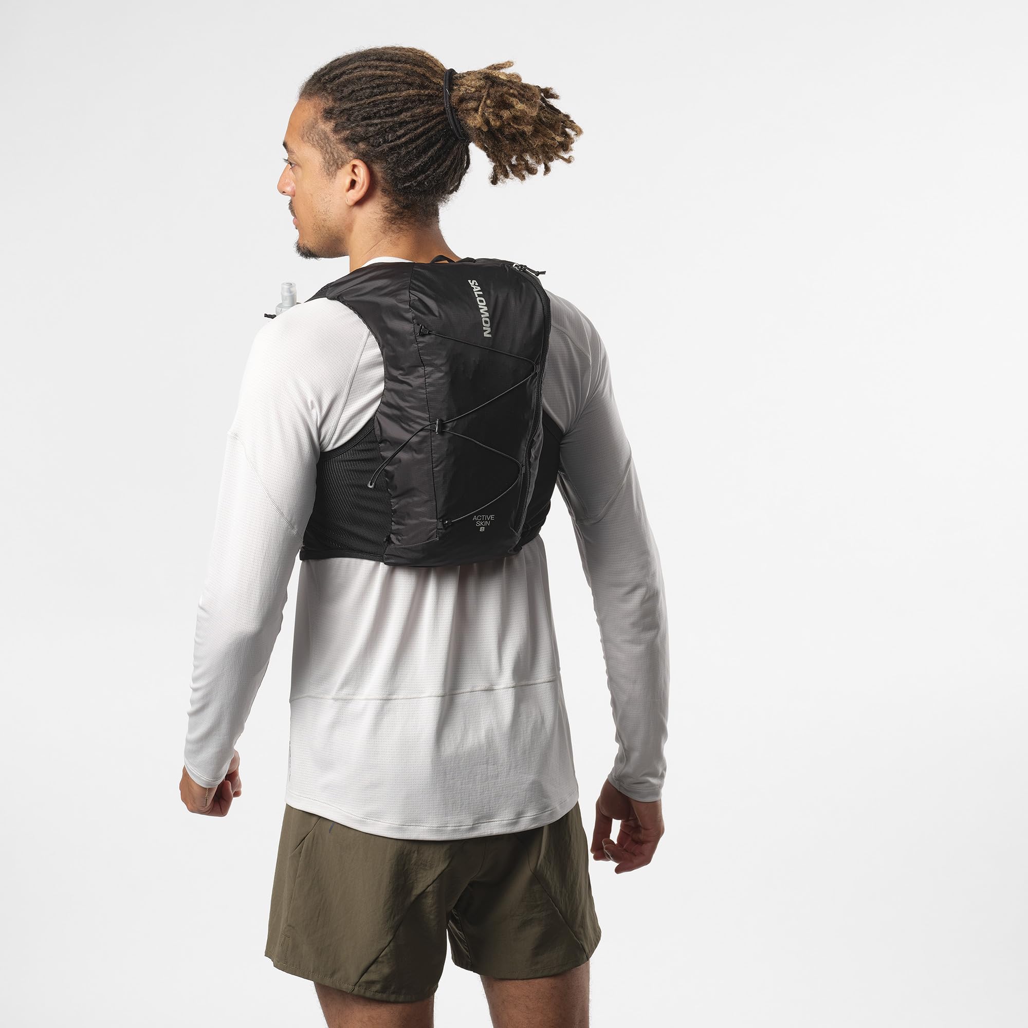 Salomon Active Skin 8 Unisex Running Hydration Vest Hiking Trail With Flasks Included, Easy Hydration, 8L Precision Fit, and Optimized Storage 5