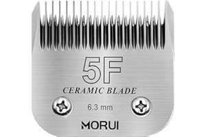 morui Pet Dog Grooming Clipper Replacement Blade，Detachable Ceramic Blade，Compatible with Most Andis,Oster A5 Wahl KM Series Clippers Size 5F Cut Length 1/4”(6.3mm)