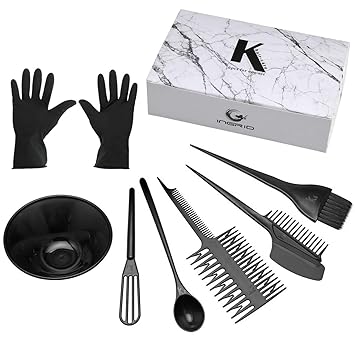 Amazon Com Chic Diary Hair Dye Set Professional Salon Hair Coloring Kit Diy Hair Tint Tools Mixing Brush Comb Bowl 6 Piece Set 02 Beauty
