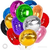 20 Pcs Colorful Round Balloons,18 Inch Round Shaped Foil Balloon,Giant Circle Mylar Helium Balloons for Birthday Party Baby Shower Wedding Decorations (Mixed Color)