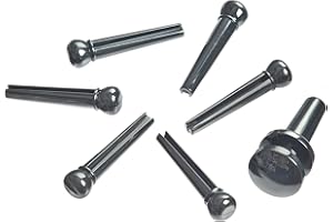 Planet Waves Injected Molded Bridge Pins with End Pin, Set of 7, Black