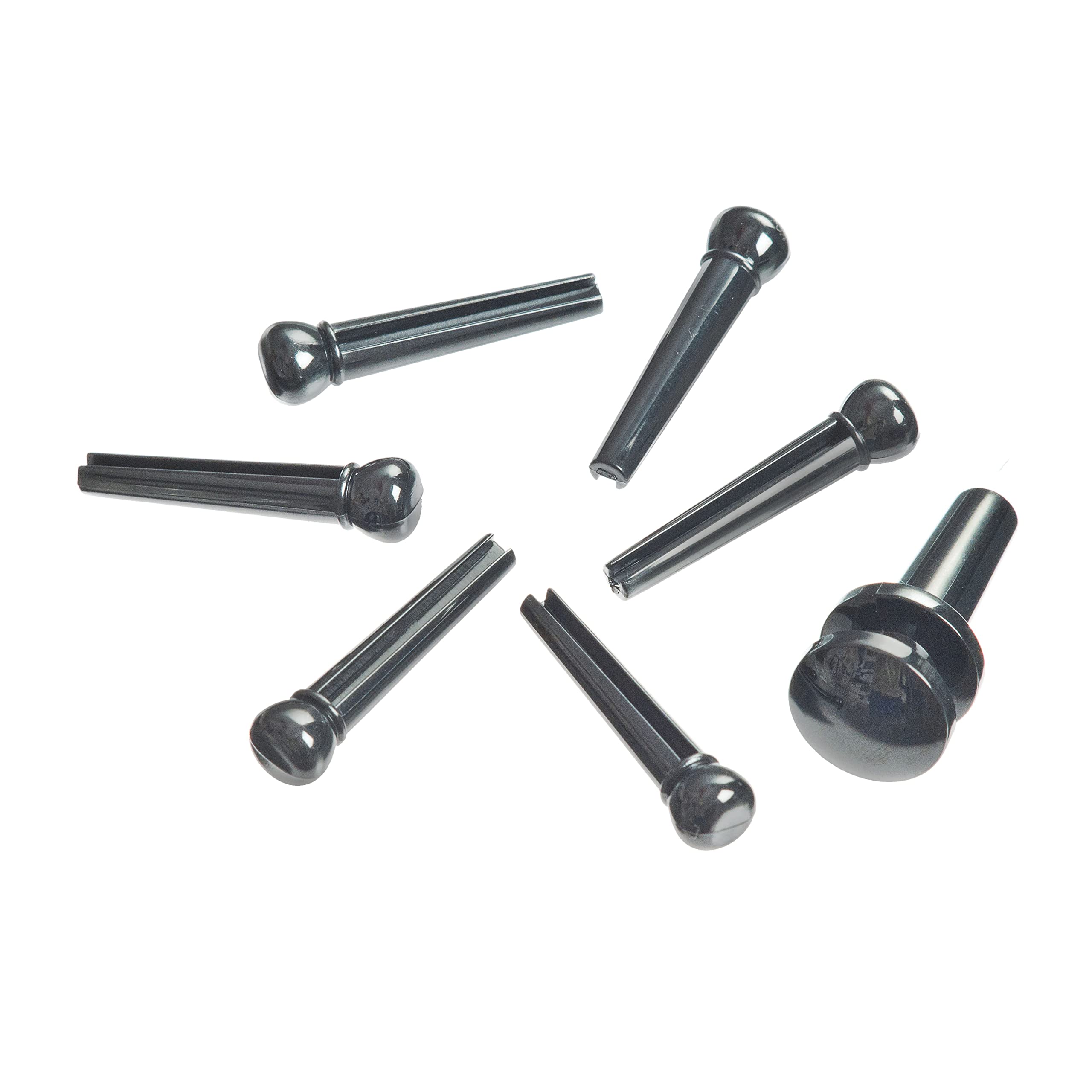Planet Waves Injected Molded Bridge Pins with End Pin Set of 7 - Black