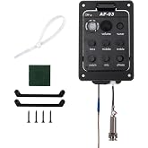 Plastic 301 Acoustic Guitar Preamp Pickup Guitar Pickup Tuner Preamp Black | Black plastic preamp with tuner for acoustic guitars. 4-band EQ, piezo pickup. Onboard mount, easy install.